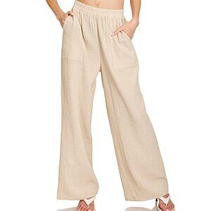 Zenana Double Gauze Elastic Band‎ Pants
